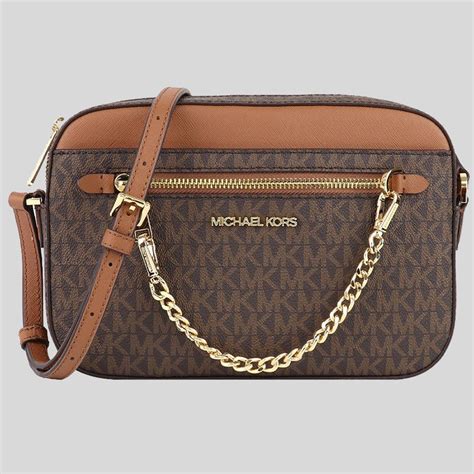 nwt michael kors gold chain brown crossbody|Michael Kors Crossbody purse.